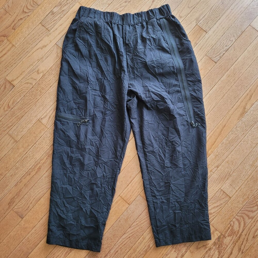 Ever Sassy Black Pull-on Wrinkled Pants L